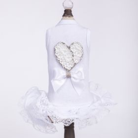 Endless Love Dog Dress (Color: White, size: XS)