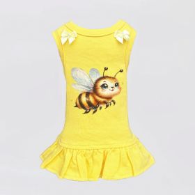 Queen Bee Dog Dress (Color: yellow, size: XXS)