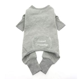 Sweet Dreams Thermal Dog Pajamas (Color: Alloy Gray, size: 2X-Large)
