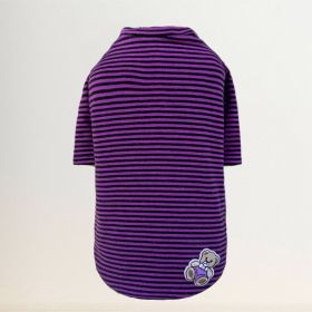 Striped Baby Beer Dog Tee (Color: Striped Purple, size: MD)