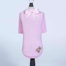 Baby Bear Dog  Tee (Color: Baby Pink, size: LG)